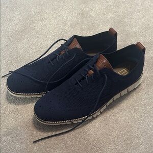 Cole Haan Men's Dark Blue Knit Oxfords